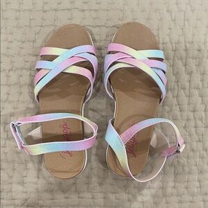 Cat & Jack Pastel Rainbow Glitter Sandals